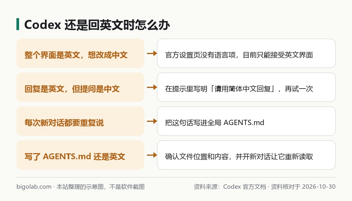 Codex 还是回英文时怎么办