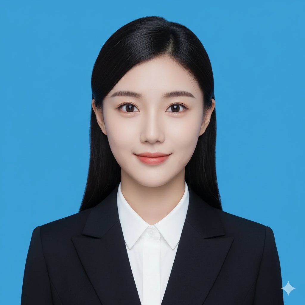 nano banana 证件照提示词：一句话做二寸蓝底证件照