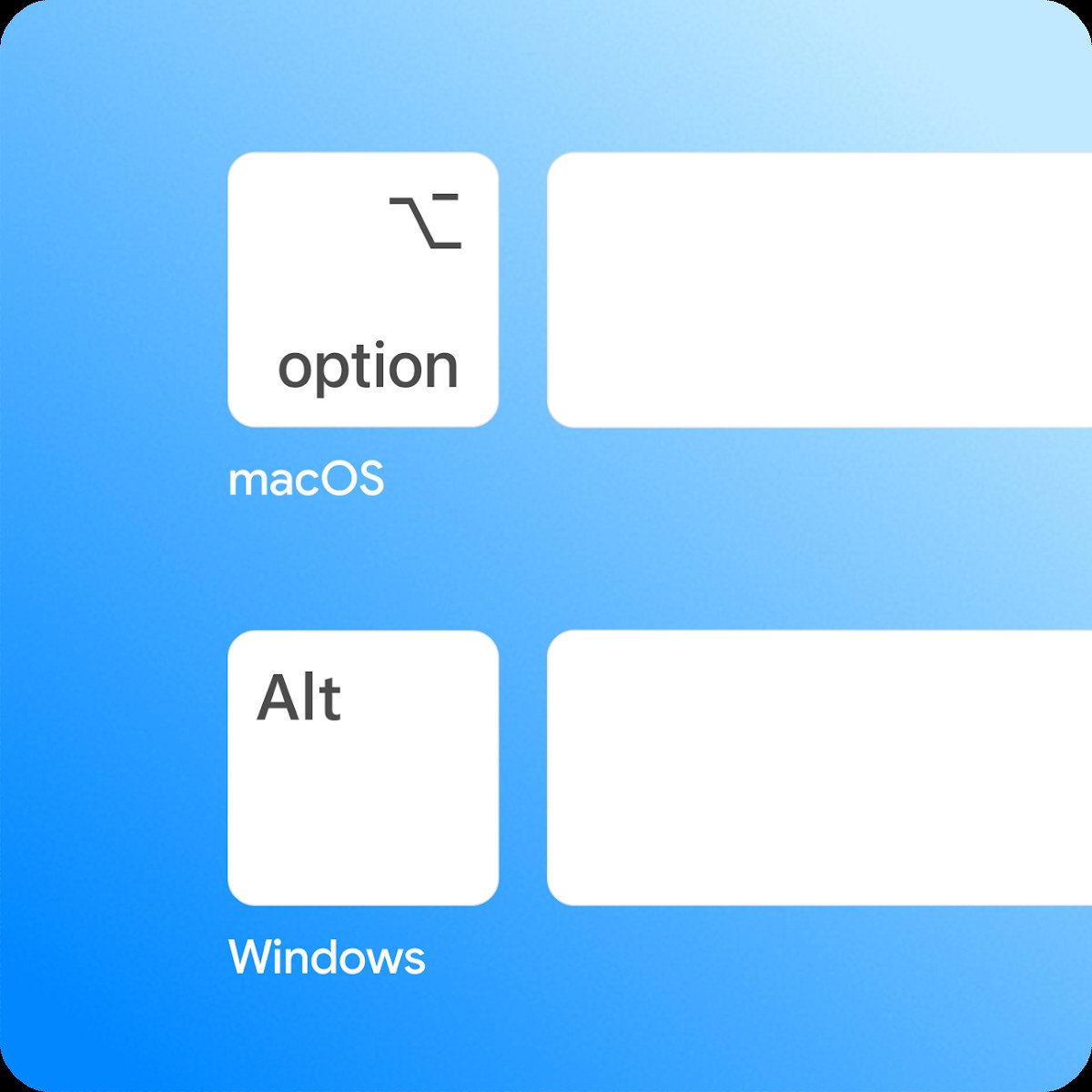 官方配图：桌面版 Gemini 的唤出快捷键——macOS 为 Option + 空格，Windows 为 Alt + 空格