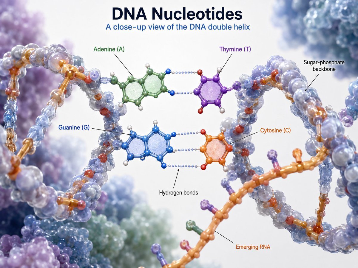 生物科普信息图提示词：3D 分子结构图（DNA 双螺旋碱基配对标注）（gpt-image-2）