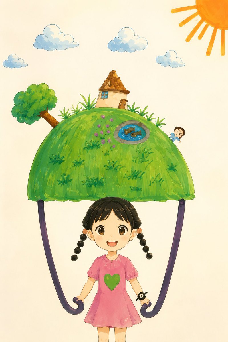 儿童画变插画提示词：把孩子的蜡笔涂鸦变成精致的绘本插画（保留原构图）（gpt-image-2）
