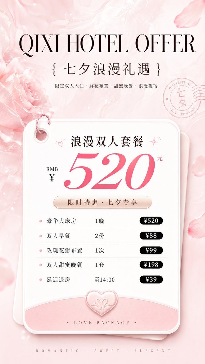 价目表海报提示词：悬浮价格卡片的高级感促销海报（酒店 / SPA / 活动通用）（gpt-image-2）