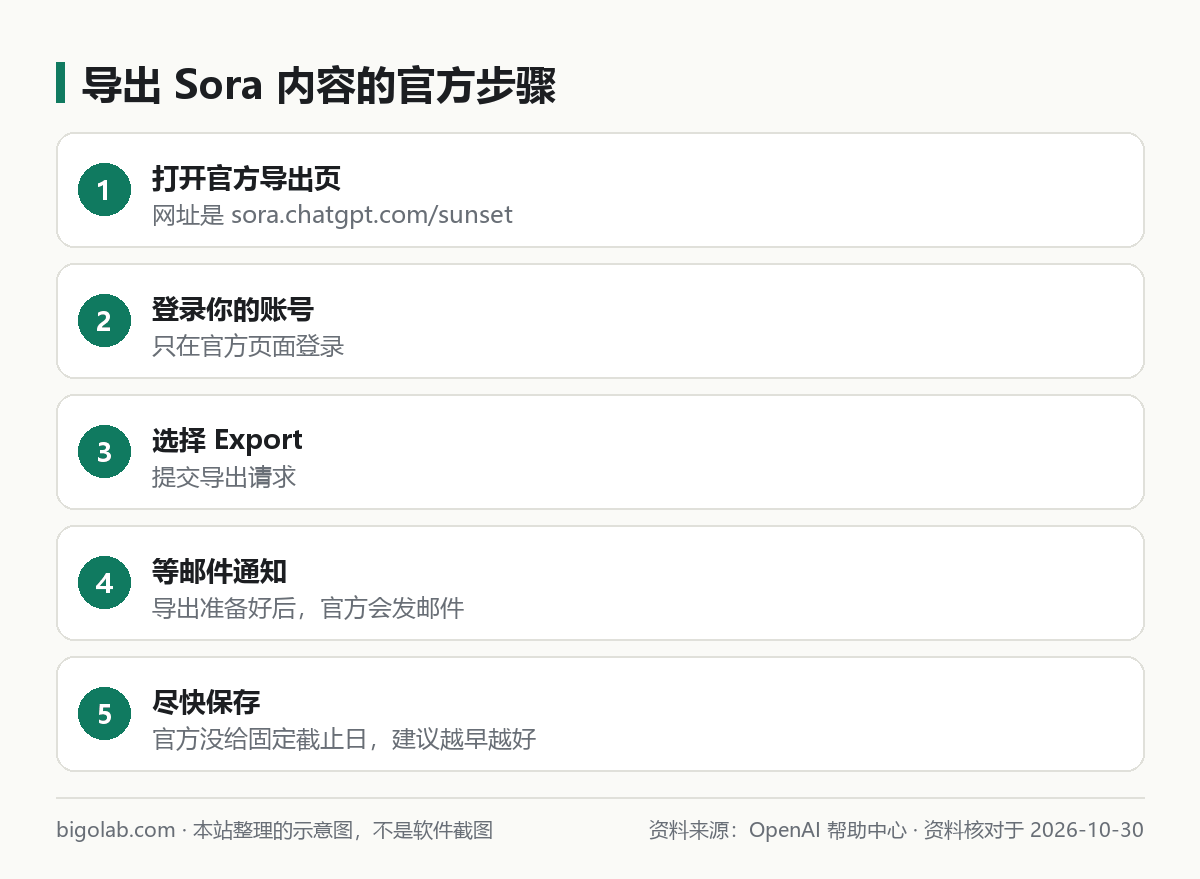 导出 Sora 内容的官方步骤